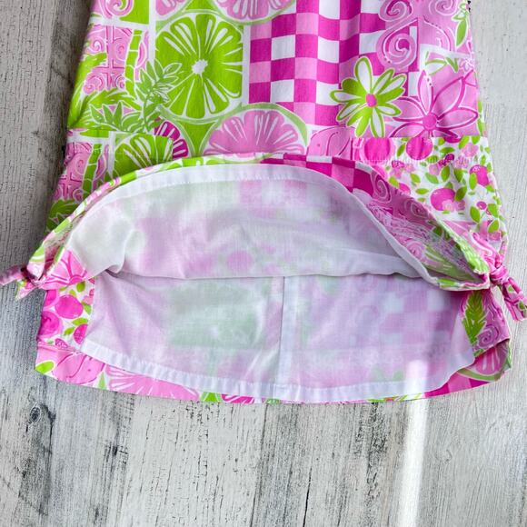 Lilly Pulitzer Dress Girls 3T Pink Green Juice Stand Patchwork Shift Classic - Picture 7 of 8